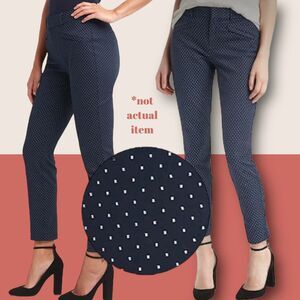 🔵 6R GAP NAVY POLKA DOT SKINNY ANKLE PANTS STRETCHY